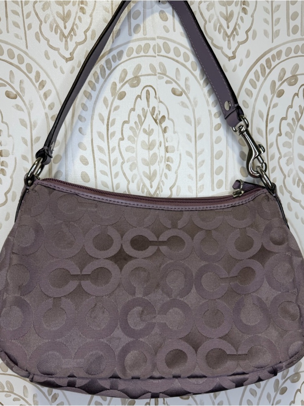 Coach Dark Purple/Lavender Small Shoulder Purse - Picture 6 of 14